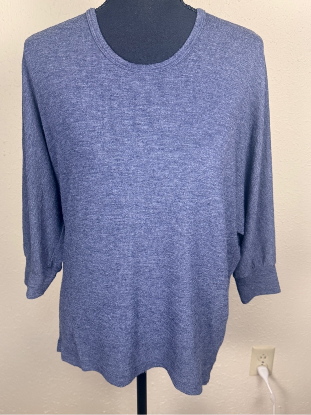 Michael Stars Heathered Navy Blue Knit Dolman Sleeve Slouchy Women’s Medium Tee